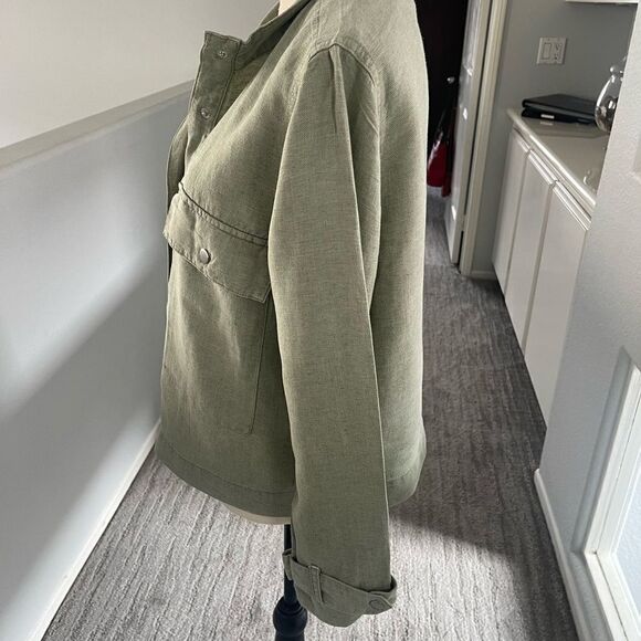 Nicole Miller Crop Utility Jacket Size: Medium Color: Sage - Picture 4 of 11